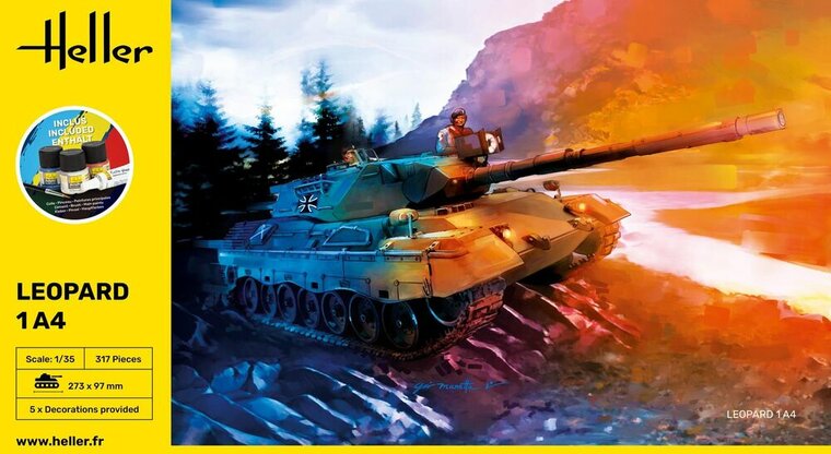 Heller 57126 STARTER KIT Leopard 1A4 Bouwpakket Schaal 1:35