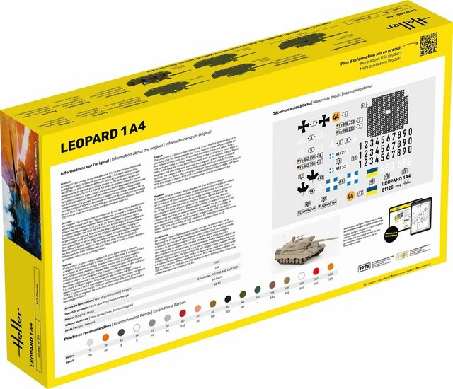 Heller 57126 STARTER KIT Leopard 1A4 Bouwpakket Schaal 1:35