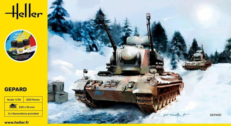 Heller 57127 STARTER KIT Gepard Bouwpakket Schaal 1:35