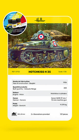 Heller 57132 STARTER KIT HOTCHKISS Bouwpakket Schaal 1:35