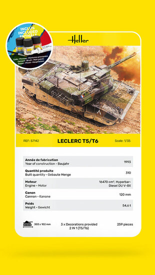 Heller 57142 STARTER KIT Leclerc T5/T6 Bouwpakket Schaal 1:35