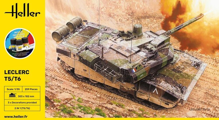 Heller 57142 STARTER KIT Leclerc T5/T6 Bouwpakket Schaal 1:35