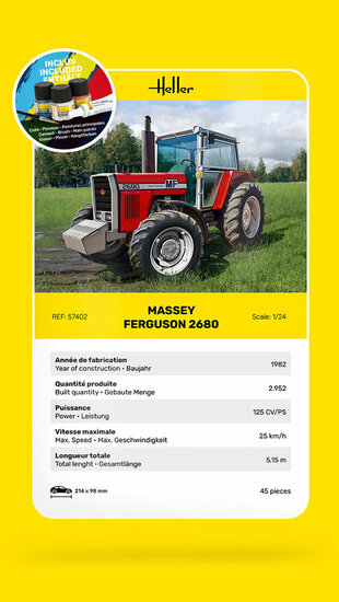 Heller 57402 STARTER KIT Massey Ferguson 2680 Bouwpakket Schaal 1:24