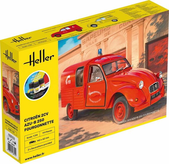 Heller 58701 STARTER KIT Citroen 2CV Fourgonette AK 250 Bouwpakket Schaal 1:24