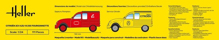 Heller 58701 STARTER KIT Citroen 2CV Fourgonette AK 250 Bouwpakket Schaal 1:24
