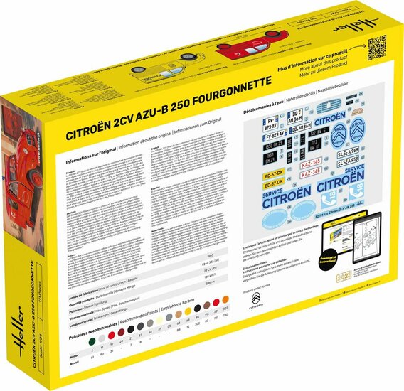 Heller 58701 STARTER KIT Citroen 2CV Fourgonette AK 250 Bouwpakket Schaal 1:24
