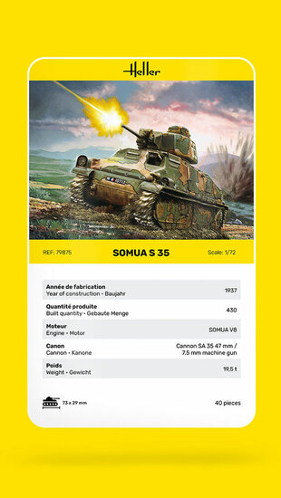 Heller 79875 Somua S35 Bouwpakket Schaal 1:72
