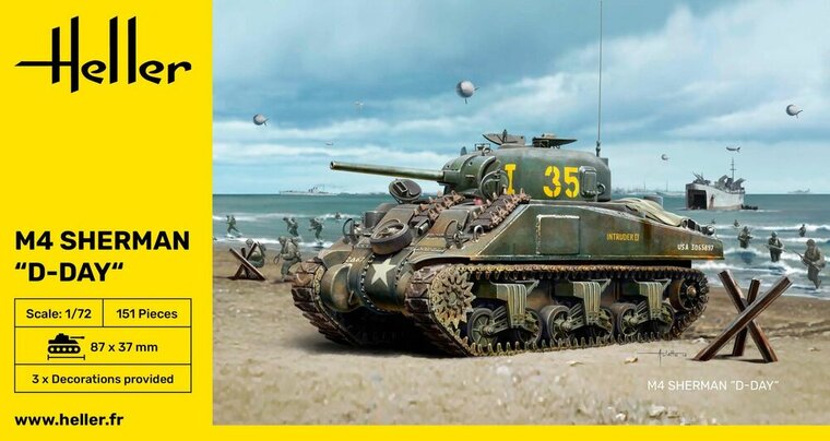 Heller 79892 M4 Sherman D-Day Bouwpakket Schaal 1:72