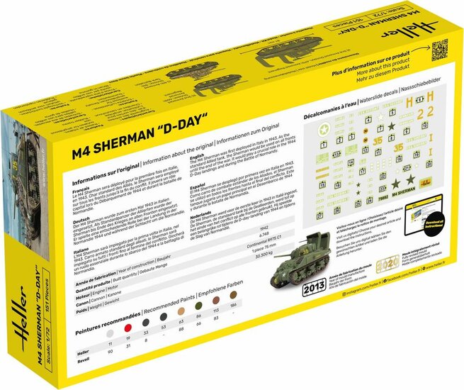 Heller 79892 M4 Sherman D-Day Bouwpakket Schaal 1:72