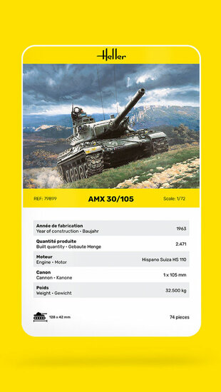 Heller 79899 AMX 30/105 Bouwpakket Schaal 1:72
