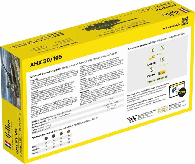 Heller 79899 AMX 30/105 Bouwpakket Schaal 1:72