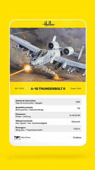 Heller 79912 A-10 Thunderbolt II Bouwpakket Schaal 1:144