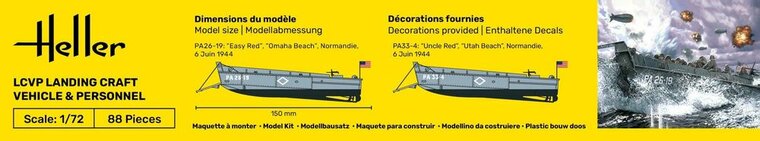 Heller 79995 LCVP Landungsboot mit Besatzung Bouwpakket Schaal 1:72