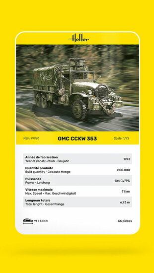 Heller 79996 GMC CCKW 353 Bouwpakket Schaal 1:72