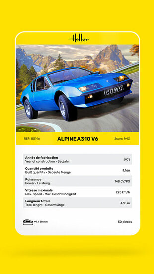 Heller 80146 Alpine A310 Bouwpakket Schaal 1:43