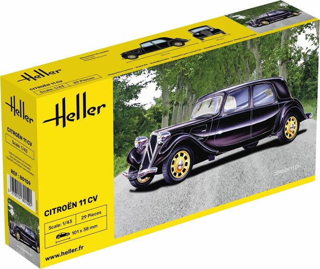 Heller 80159 Citroen 11 CV Bouwpakket Schaal 1:43