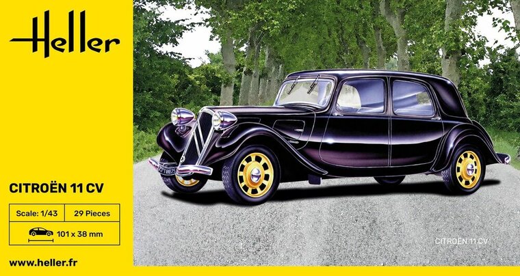 Heller 80159 Citroen 11 CV Bouwpakket Schaal 1:43