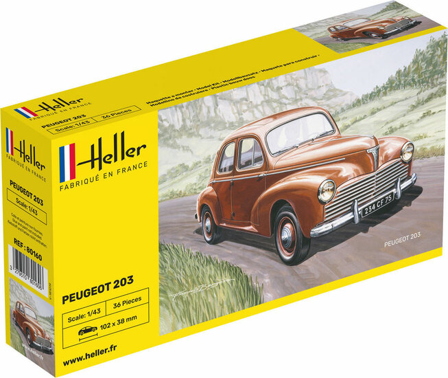 Heller 80160 Peugeot 203 Bouwpakket Schaal 1:43