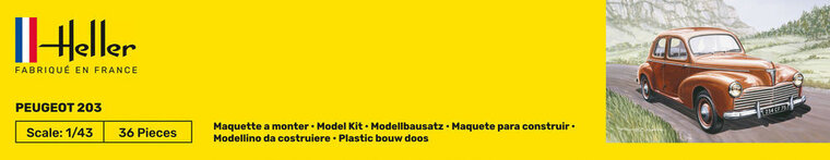 Heller 80160 Peugeot 203 Bouwpakket Schaal 1:43