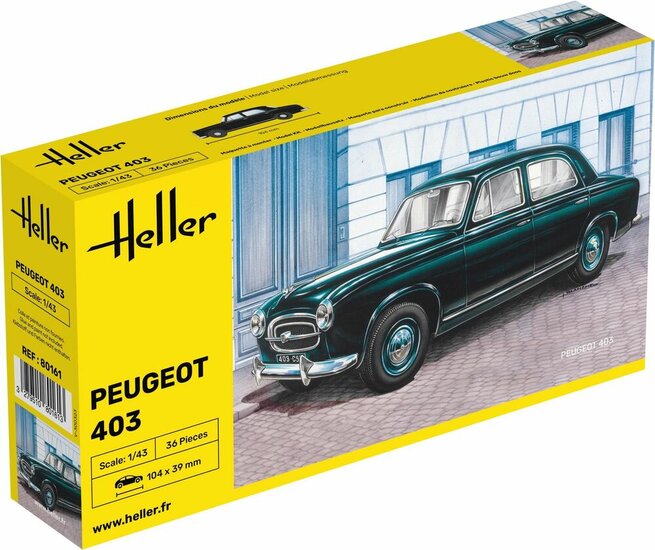 Heller 80161 Peugeot 403 Bouwpakket Schaal 1:43