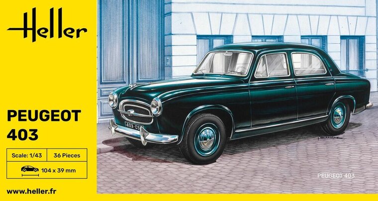 Heller 80161 Peugeot 403 Bouwpakket Schaal 1:43