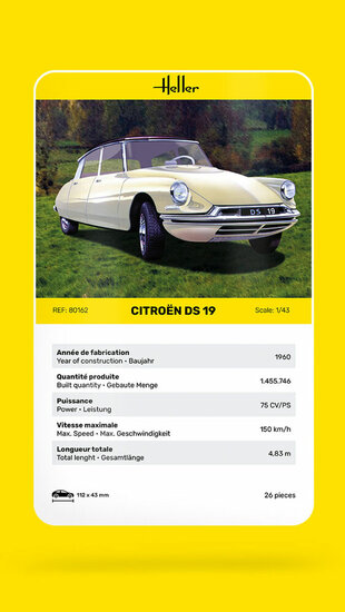 Heller 80162 Citroen DS 19 Bouwpakket Schaal 1:43