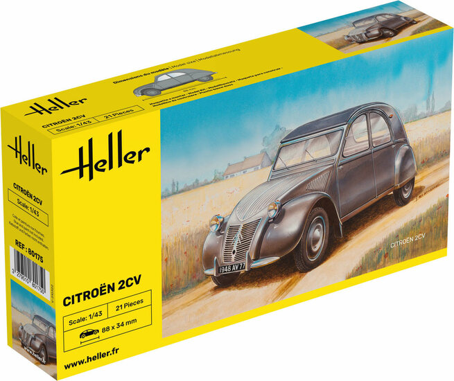 Heller 80175 Citroen 2 CV Bouwpakket Schaal 1:43