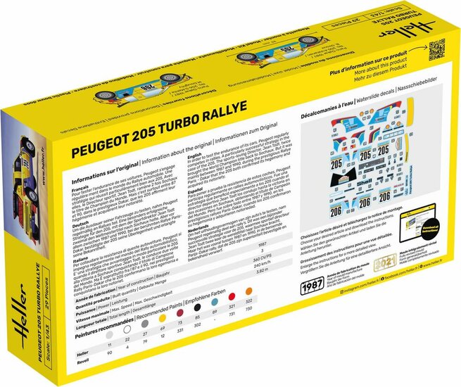 Heller 80189 Peugeot 205 Turbo Rallye Bouwpakket Schaal 1:43