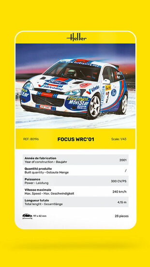 Heller 80196 Focus WRC'01 Bouwpakket Schaal 1:43