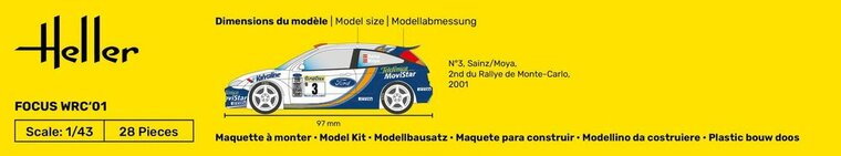 Heller 80196 Focus WRC'01 Bouwpakket Schaal 1:43