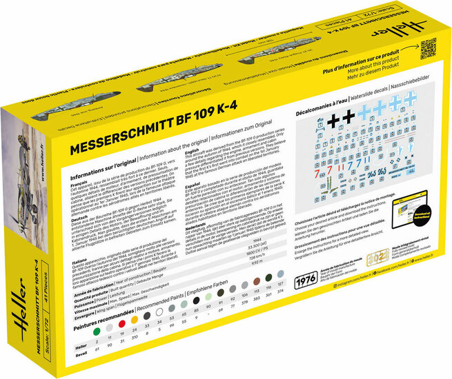 Heller 80229 Messerschmitt Bf 109 K-4 Bouwpakket Schaal 1:72