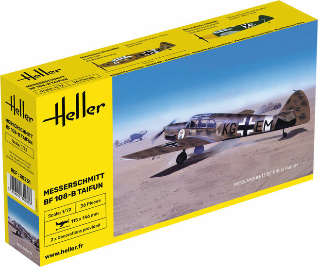 Heller 80231 Messerschmitt Bf 108 B Taifun Bouwpakket Schaal 1:72