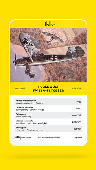 Heller 80238 Focke Wulf Stosser Bouwpakket Schaal 1:72