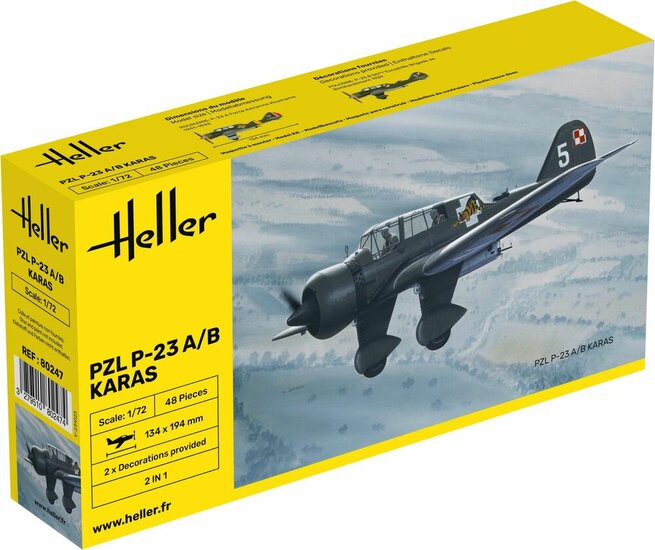 Heller 80247 PZL 23 Karas Bouwpakket Schaal 1:72