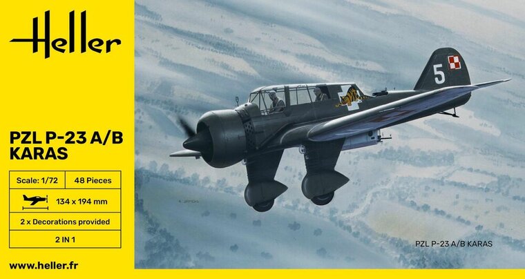 Heller 80247 PZL 23 Karas Bouwpakket Schaal 1:72