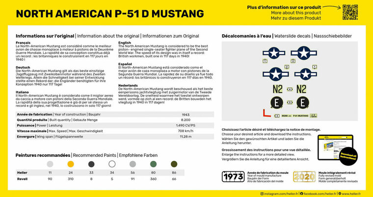 Heller 80268 P-51 Mustang Bouwpakket Schaal 1:72