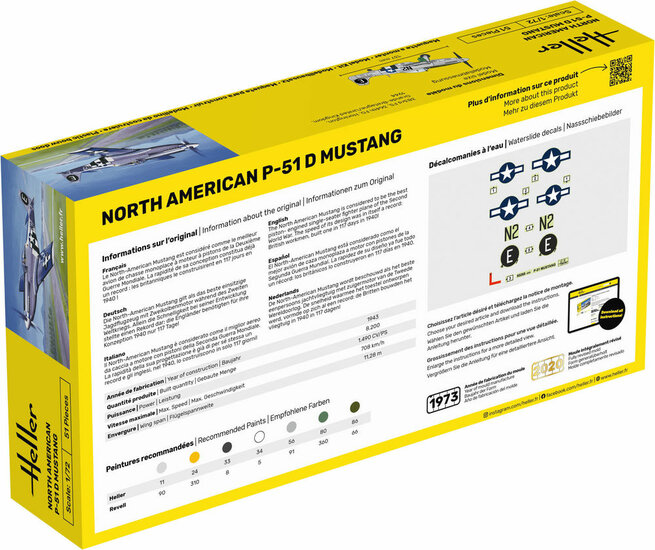 Heller 80268 P-51 Mustang Bouwpakket Schaal 1:72