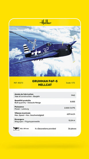 Heller 80272 F6F Hellcat Bouwpakket Schaal 1:72