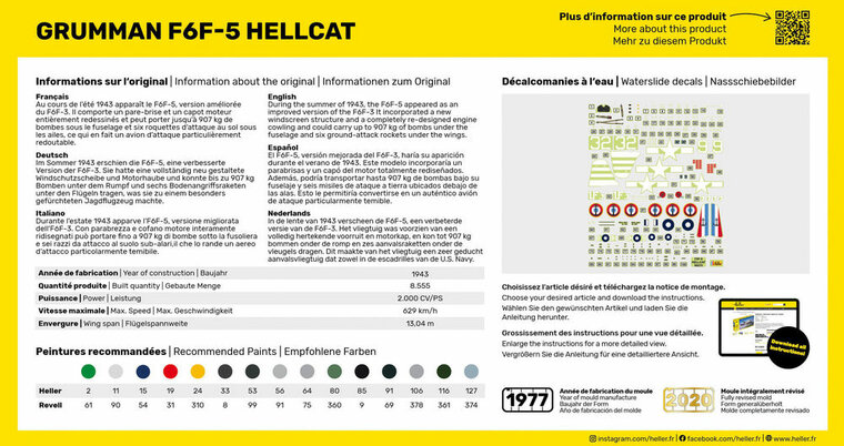Heller 80272 F6F Hellcat Bouwpakket Schaal 1:72