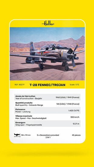 Heller 80279 T-28 FENNEC / TROJAN Bouwpakket Schaal 1:72
