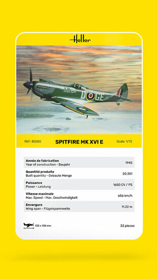 Heller 80282 Spitfire Bouwpakket Schaal 1:72