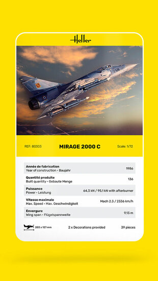 Heller 80303 Mirage 2000 C Bouwpakket Schaal 1:72