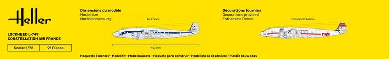 Heller 80310 L-749 Constellation A.F. Bouwpakket Schaal 1:72