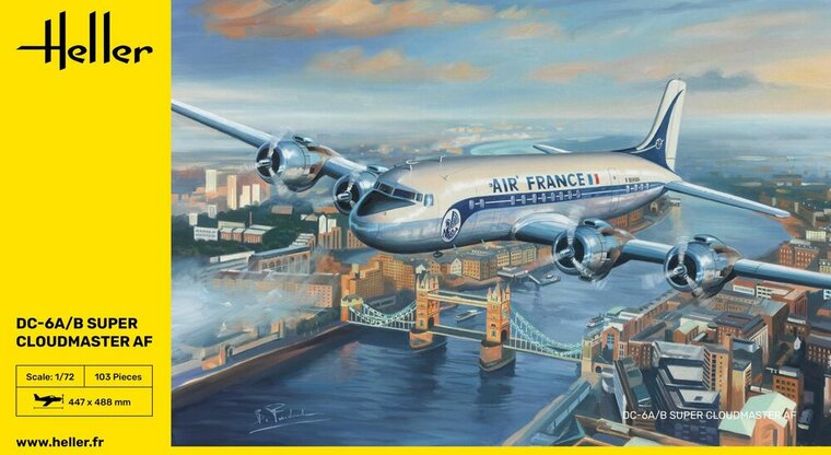 Heller 80315 DC6 Super Cloudmaster AF Bouwpakket Schaal 1:72