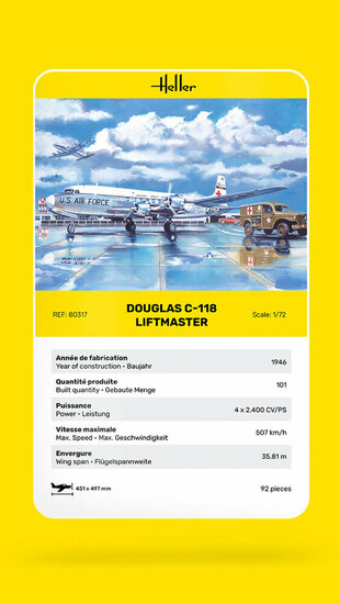 Heller 80317 C-118 LIFTMASTER Bouwpakket Schaal 1:72