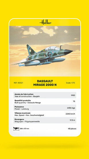 Heller 80321 Mirage 2000 N Bouwpakket Schaal 1:72