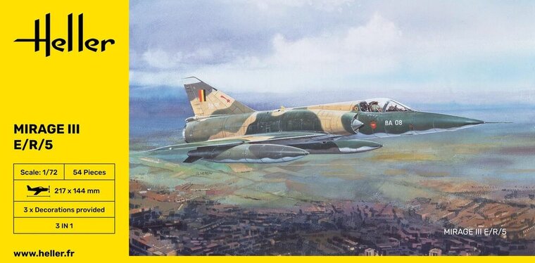 Heller 80323 Mirage III E Bouwpakket Schaal 1:72