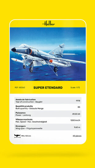 Heller 80360 Super Etendard Bouwpakket Schaal 1:72 vliegtuig