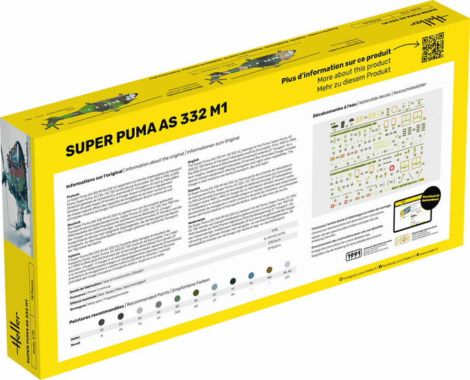 Heller 80367 Super Puma AS 332 M1 Bouwpakket Schaal 1:72 vliegtuig/helikopter