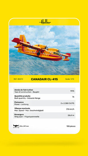 Heller 80370 Canadair CL-415 Bouwpakket Schaal 1:72 vliegtuig